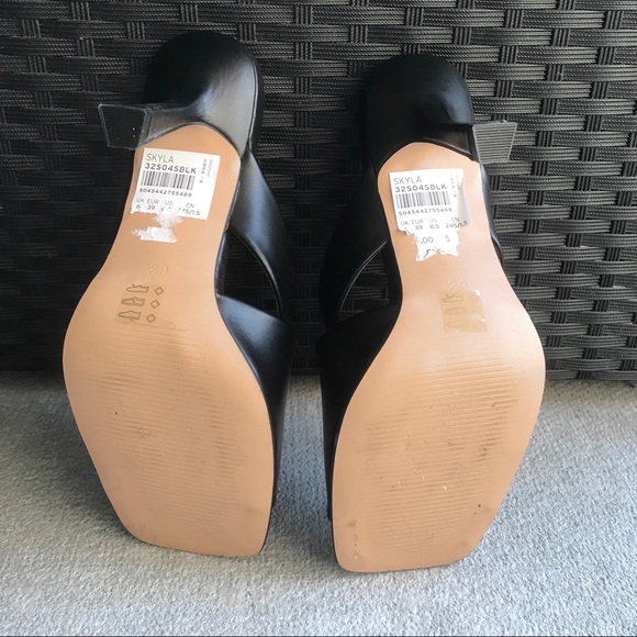 Square Toe Cross Strap Mules - Picture 6 of 11